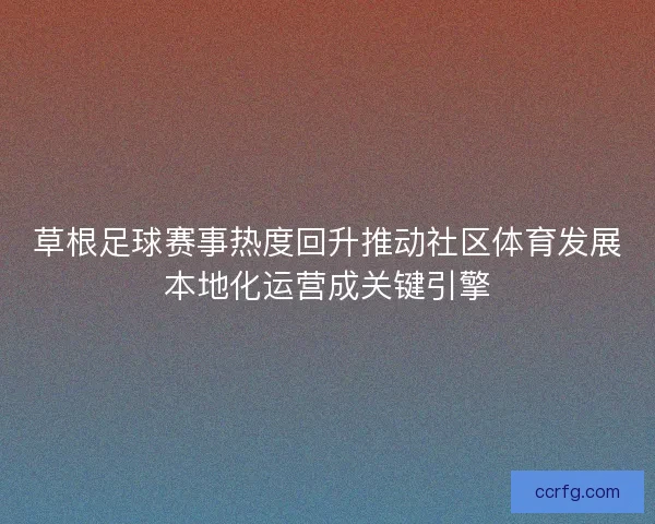 草根足球赛事热度回升推动社区体育发展本地化运营成关键引擎
