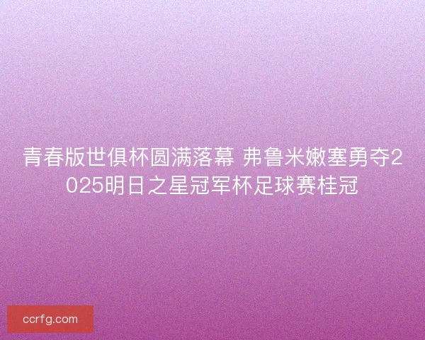 青春版世俱杯圆满落幕 弗鲁米嫩塞勇夺2025明日之星冠军杯足球赛桂冠