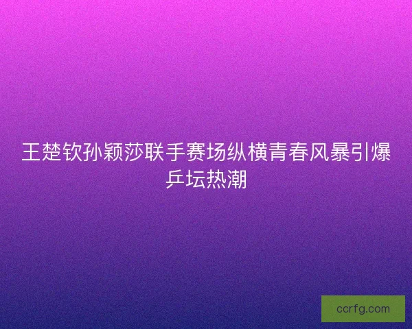 王楚钦孙颖莎联手赛场纵横青春风暴引爆乒坛热潮